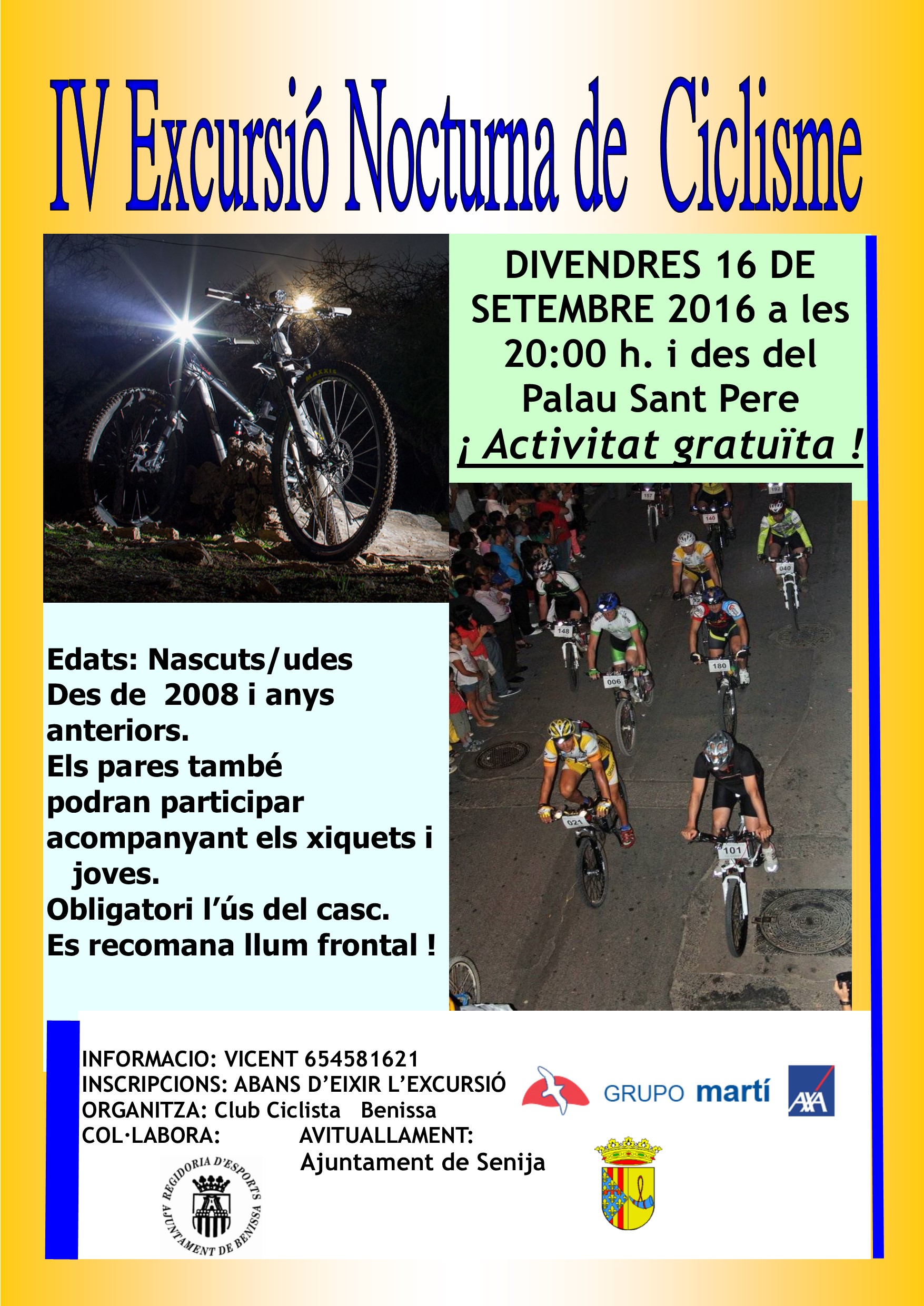 cartell A3 excursio nocturna ciclisme 2016